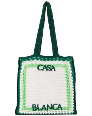 CASABLANCA Crochet Shopper Bag - Green