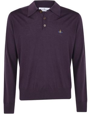 Vivienne Westwood "Mark" Long Sleeves Polo - Purple