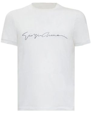 Giorgio Armani Classic Cotton Crewneck T Shirt - White