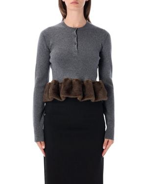 Stella McCartney Peplum Wool-Blend Sweater - Black