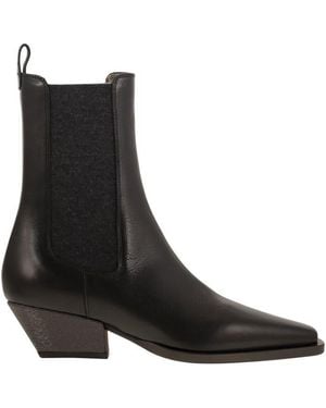 Brunello Cucinelli Leather Boots - Black