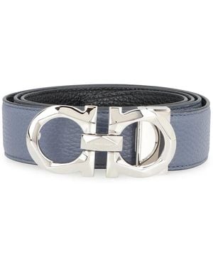 Ferragamo Gancini Reversible Leather Belt - Gray