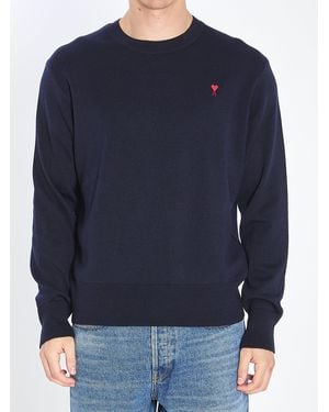 Ami Paris Ami De Coeur Sweater - Blue