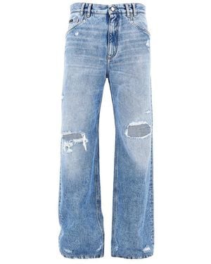 Dolce & Gabbana Dolce & Gabbana Distressed Denim Over Trousers - Blue
