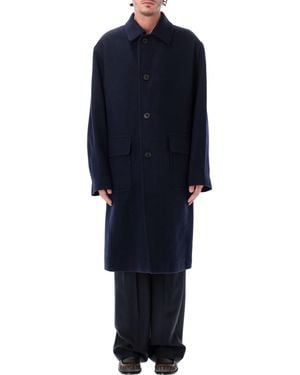 Dries Van Noten Randale Wool Coat - Blue