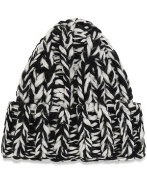 Ami Paris Xxl Wool Knit Beanie Merino Ovis Aries Hats E Hairbands - White