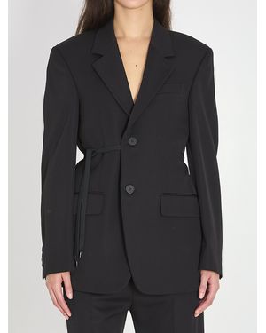 Balenciaga Barathea Wool Tailored Jacket - Black