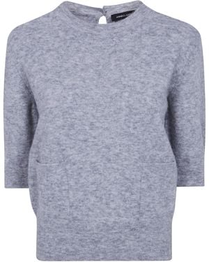 Anneclaire Round Neck Sweater With Pockets - Blue