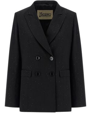 Herno Micro Sequin Blazer - Black