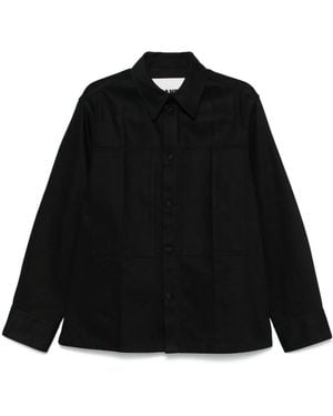 Jil Sander Cotton Denim Front Press-Stud Shirt - Black