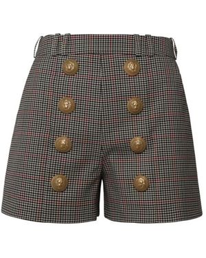 Balmain Hw 8 Btn Prince Of Wales Pleated Sh - Gray