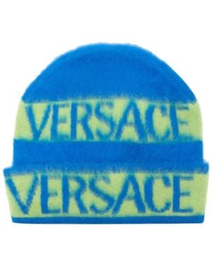 Versace Beanie Logo Stripes - Blue
