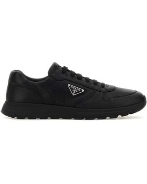 Prada Solid Logo Sneakers - Black