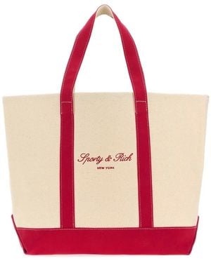 Sporty & Rich Sporty & Rich Signature Ny Logo Medium Tote - Pink