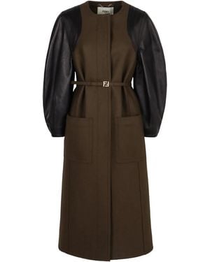 Fendi Wool Coat - Brown