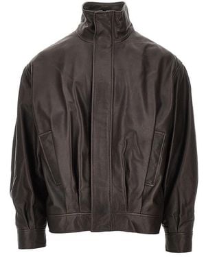 Arma Paulo Nappa Leather Bomber Jacket - Black