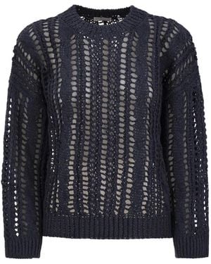 Brunello Cucinelli Cable & Mesh Jute And Cotton Jersey - Black