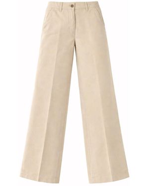Aspesi Cotton And Linen Tailored Pants - Natural