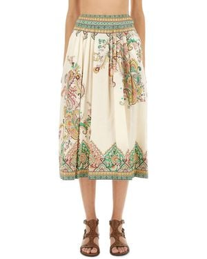 Etro Paisley Print Midi Skirt - Natural