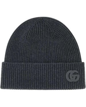Gucci Dark Cashmere Beanie Hat - Blue