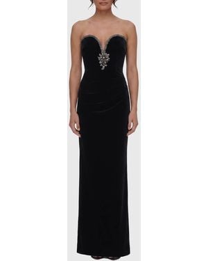 Self-Portrait Self Portrait Maxi Velvet Dress - Black