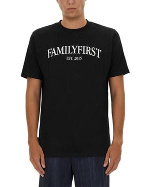 FAMILY FIRST T-Shirt With Logo - Black