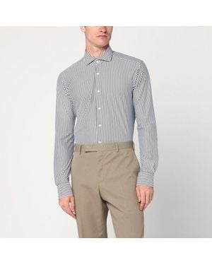 Xacus Striped Active Twill Shirt - Gray