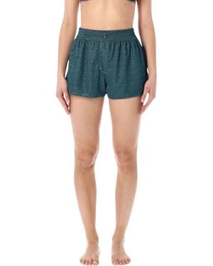 Oséree Oséree Swimwear Lumière Lurex Shorts - Blue
