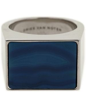 Dries Van Noten 'Singet' Ring With Stone - Blue