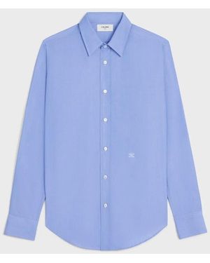 Celine Logo-Embroidered Shirt - Blue