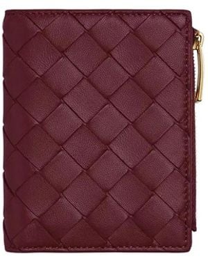 Bottega Veneta Intecciato Small Bi-Fold Wallet - Purple