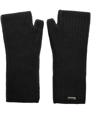 Herno Wool Ribbed Muffs Accessories - Black