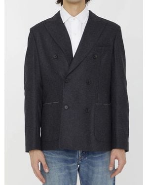 Tonello Anthracite Flannel Jacket - Blue