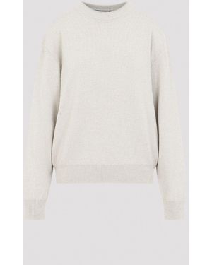 Jacquemus Logo Intarsia Merino Wool Sweater - White