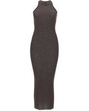 Rick Owens Silk Blend Midi Dress - Brown