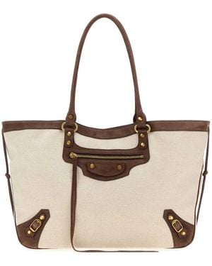 Balenciaga Sand Canvas Le City Shopping Bag - Natural