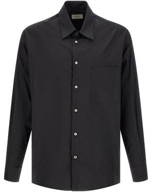 Lemaire Cotton And Silk Shirt - Black