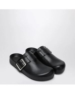 Loewe Leather Sabot Ease Buckle - Black