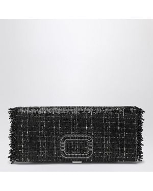 Roger Vivier Pilgrim Clutch Bag With Micro Sequins - Black