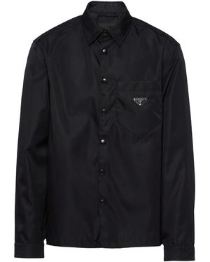 Prada Re-Nylon Point-Collar Shirt - Black