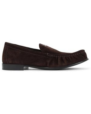 Miu Miu Dark Suede Loafers - Black