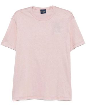 Paul & Shark Paul & Shark Cotton Blend T-Shirt With Tone-On-Tone Logo Print - Pink
