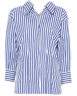 Givenchy Slashed Striped Poplin Shirt - Blue