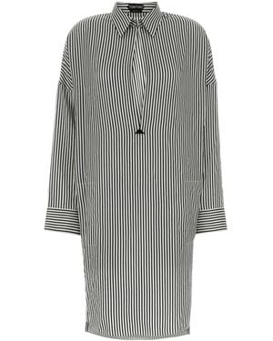 Tom Ford Embroidered Silk Shirt Dress - Grey