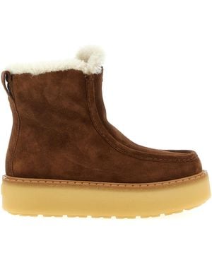 Prada Calfskin Ankle Boots - Brown