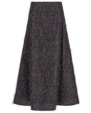 Peserico Skirt With Metallic Fringes - Gray