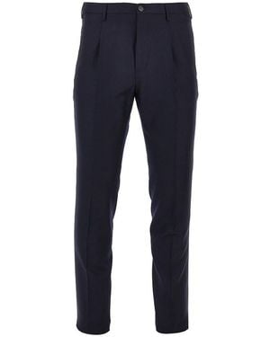 Incotex Pattern 54 Super 100S Wool Pants - Blue
