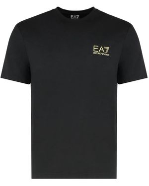 EA7 Logo Print T-Shirt - Black
