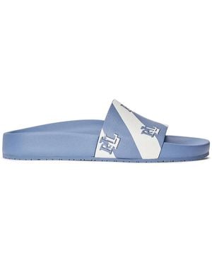 Ralph Lauren Audrina Logo Slides Sandals - Blue