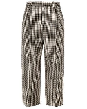 Emporio Armani Check Tweed Pleated Trousers - Grey